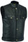 Leatherick SOA Gilet da motociclista in vera pelle da uomo in pelle con bottoni aperti per equitazione e gilet con taglio alla moda (M - EUR48)