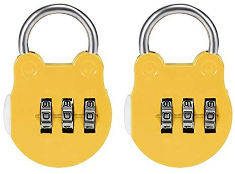 Zahlenschloss 3-stellig Schäkel Zinklegierung 3 mm Stahl gelb 2 Stück