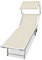 BAKAJI Lettino Prendisole Pieghevole da mare Stabilimento Spiaggia Professionale Struttura in Alluminio 190 x 60 x40/90 cm Sdraio Mare Spiaggia Piscina con tettuccio Parasole (Ecru Melange)