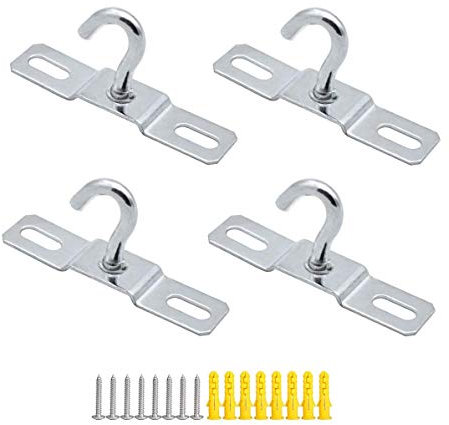 XLKJ 4 Pièces Crochet de Plafond en Acier Inoxydable, Crochets à Visser pour Luminaire Européen, Lustre Suspendu
