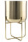 Serene Spaces Living Fioriera corta dorata con supporto in metallo staccabile, 33 x 18,4 cm, vaso decorativo per interni, vaso da fiori per soggiorno, cucina, ufficio