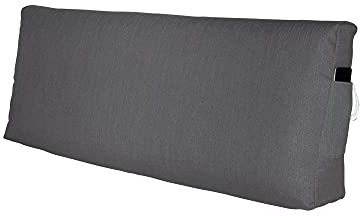 Rückenkissen Lesen Palettenkissen Kopfkissen RückenstützeTasche Pocket Euro Paletten Palettenauflage Sofa Nackenstütze Keilkissen Polstermöbel Schlafzimmer Garten MH-UQ-02 Dunkelgrau 120x45x10/20 cm