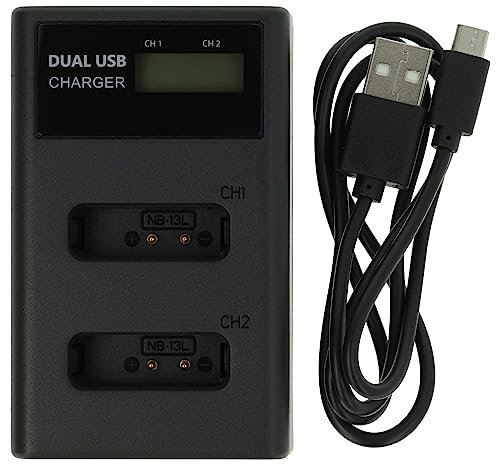 vhbw Chargeur de Batterie Double USB Compatible avec Canon Powershot SX740HS caméra, DSLR, Action-cam - Chargeur avec écran LED