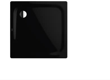 Kaldewei Duschwanne Superplan mit Wannenträger extraflach Modell 391-5 100 x 100 x 2,5 cm, Ablaufloch Ø 9,0 cm, schwarz mit Perl-Effekt