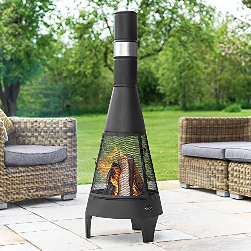 Harrier Gartenöfen – Kleiner/mittlerer/großer Kaminofen für den Garten| Gartenofen aus Stahl | Outdoor Feuerstellen für die Terrasse (Mittelgroßer Gartenofen)