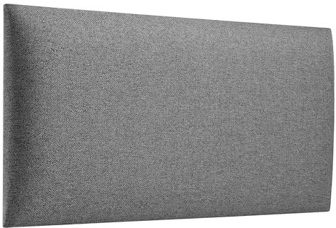 softwalls Wandkissen Webstoff mit 50mm Polsterung - Bett Kopfteil Wandpolster - Wandverkleidung - Wandpaneele | 60 x 30 Grau