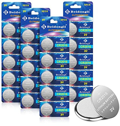 CR2016 Batterie 3V Lithium Knopfzelle CR 2016 Batterien Knopfzellen 20 Stück【5 Jahre Garantie】