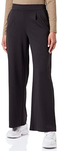ICHI IHKATE SUS Long Wide PA2 Damen Hose Stoffhose mit Stretch hoher Elastikbund weiter Schnitt, Größe:M, Farbe:Black (194008)