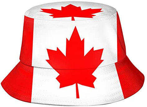 Kanadische Flagge Bucket Hüte Sommer Reise Strand Sonnenhut Outdoor Kanada Ahornblatt Kappe Unisex, Kanadische Flagge 1, Einheitsgröße