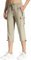 MOCOLY Pantalon Jogging Cargo 3/4 Femme Pantacourt Randonnée été Leger Pantalon Court Sport à Taille élastiquée Pantalon Corsaire Extérieur à Poche Zippée Kaki S