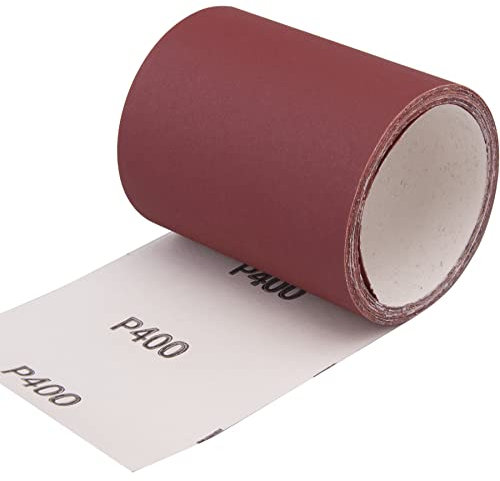 SIQUK 400 Grit Sandpaper Roll 5m x 93mm Aluminum Oxide Sanding Paper for Automotive and Woodwork