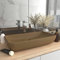 HOMIUSE Luxus-Waschbecken Rechteckig Matt Creme 71x38 cm Keramik Waschbecken Waschtisch Aufsatzwaschbecken Badunterschrank Waschbecken GäSte Wc Waschbecken Ohne Hahnloch Aufsatzwaschbecken