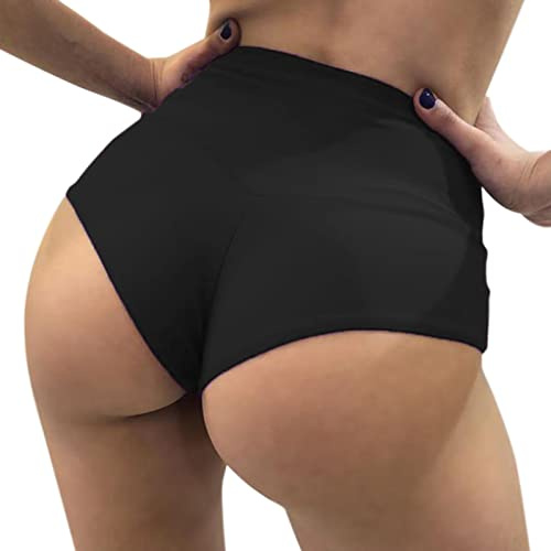 Shorts Pole Dance Damen – Frauen Hohe Taille Einfarbig Schlank Hüfte Stretch Hose Gesäß Bauch Sport Yoga Hose einfarbig Casual Hose Hohe Taille Chic Blau Yogahose Einfarbige Freizeithose