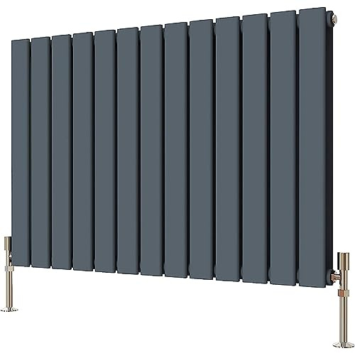 Radbliss Radiateur horizontal à panneau plat 600x884mm Anthracite Gris mat Double Design RAD Chauffage central