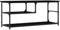 vidaXL TV Schrank, Fernsehschrank mit viel Stauraum, Lowboard für Fernseher Wohnzimmer, Fernsehtisch Sideboard TV Ständer TV Gerät, Schwarz Holzwerkstoff Stahl