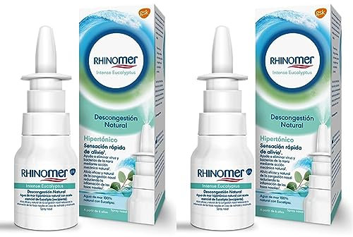 Rhinomer Spray Nasal Descongestionante Intenso Eucalipto, Para Adultos y Niños a Partir de 6 Años, 20 ml (Paquete de 2)