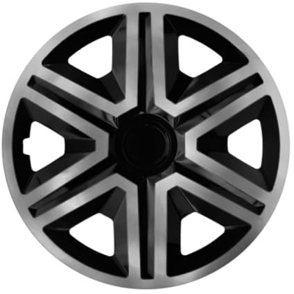 Luckyberg Radkappen 15 Zoll Action | Zierkappen in vielen Farben, Radzierblenden 4er-Set für die meisten Automarken und Stahlfelgen. Felgenabdeckung für Autofelgen. (15 - Graphite/SCHWARZ)