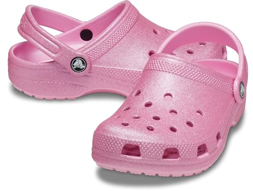 Crocs Classic Glitter Clogs (Toddler) Pink Tweed Glitter 7 Toddler M