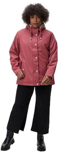 Ragwear Damen Regenjacke Marge wasserdicht warm gefüttert mit Kapuze | Länge: po-bedeckend | Wärmegrad 2 von 3 – warm gefüttert | 4.000 mm Wassersäule | fleecegefütterte Kapuze