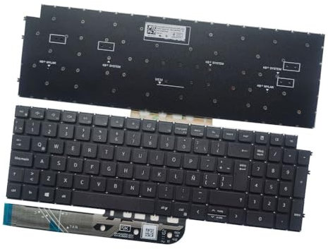 Teclado de Computadora Portátil Compatible para DELL Vostro 15 3510 3520 3525,Latitude 3520 3530 3540 Latín Sin retroiluminación