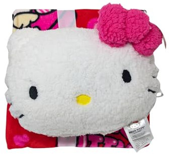 Hello Kitty Pillow & Blanket Set Valentine's Day Blanket & Noggin Pillow - 45 x 55 Blanket