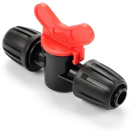 Copadri 1/2 Inch Drip Irrigation Valve Fittings, 12 Pieces 1/2'' Barbed Shut Off Valve for 1/2 Inch Irrigation Tubing (1/2 ID x 0.640 OD) Anti-leak Straight Irrigation Parts for Garden System