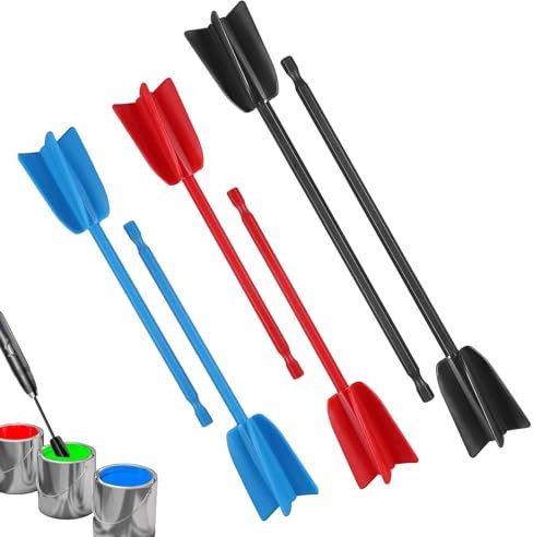 6Pcs Miscelatore Epossidico per Resina Miscelatori per Resina Epossidica per Pittura Agitatori di Vernice Riutilizzabili per Trapano da 1/4 per Miscelazione (Nero+Rosso+Blu)