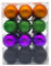 24 Mini Baubles Hanging Balls - 30 mm Halloween Tree Ornaments in Black, Purple, Green & Copper