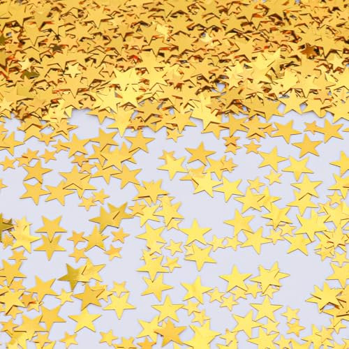 Glitzer Streudeko Sterne Konfetti Gold, 30g Glitzersterne Konfetti Weihnachten, Streudeko Weihnachten, Sterne Confetti Tischdeko Weihnachten, Stern Deko Weihnachten, Geburtstag, Hochzeit, Silvester