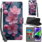 PHINIENLAND Case for iPhone 14 Plus - Premium PU Leather Flip Wallet Cover with Card Slots, Kickstand, Magnetic Closure - Flowers