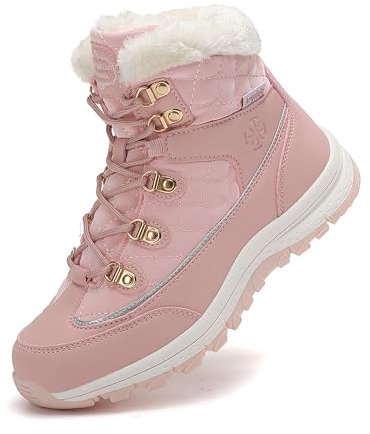 ARRIGO BELLO Schneestiefel Damen Winterstiefel Gefütterte Warm rutschfest Winterschuhe Leicht Stiefel für Outdoor Wandern Snow Boots (Rosa,EU 41)
