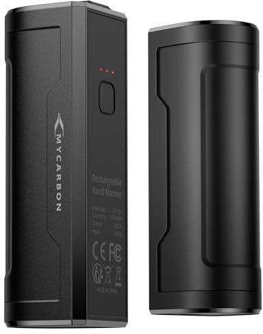 MYCARBON Handwärmer elektrisch, 10000 mAh, USB-C, 9h Betriebszeit, 3 Wärmestufen, Taschenwärmer wiederverwendbar, tragbar Taschenheizung für Damen und Herren, Geschenk für Outdoor Golf Camping Wandern