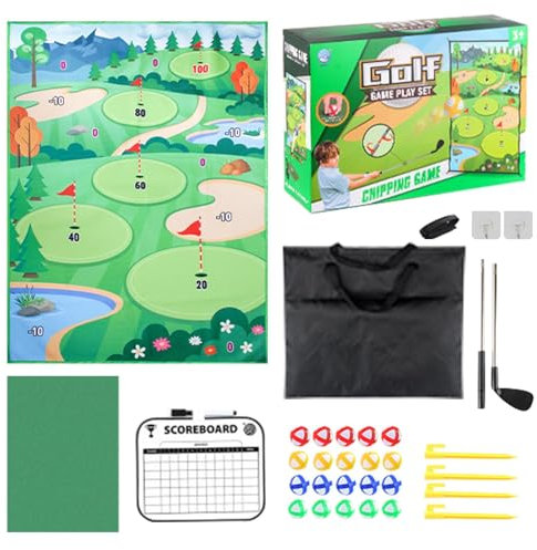 Set Da Gioco Per Chipping Da Golf | Kit Tappetino Da Golf Per Esercitazione - Tappetino Da Golf In Tessuto Per Area Di Lavoro, Casa, Cortile, Esterno