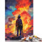 1000-teiliges Puzzle, künstlerisches Feuerwehr-Puzzle, Puzzle für Erwachsene, Kartonpuzzle, Puzzle, praktisches Spiel, 38 x 26 cm