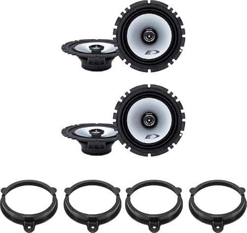 Kit de 4 altavoces Alpine SXE-1725S + SXE-1725S para Nissan Micra desde 2007 en adelante, Qashqai II de 2013 a 2024, Leaf de 2010 a 2017, Rogue de 2007 a 2015 + ver otros modelos con 2 Supp. Ant, 2