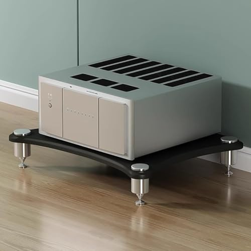 Elitix HiFi Rack 1-, 2-, 3- und 4-stufiger Audioschrank-Medienständer, Offene Stereo-Audio-Video-Regalgestelle für Drucker, Spielkonsolen, TV-Boxen, Plattenspielersystem Fürs Büro(Black,60x48x10cm)