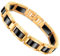 Kboutiques Schmuck Herren Damen Armband Edelstahl schwarzer Gallenstein I Rechteck Link Gliederarmband Armkette Armreif (Gold)