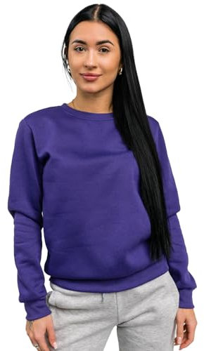 BOLF Donna Felpa Senza Cappuccio Maglia Manica Lunga Tempo Libero Sport Fitness Outdoor Basic Casual Style W01A1 Viola XL [A1A]