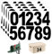 Giantree 5 Sheets of Mailbox Number stickers, 3 Inch Waterproof Vinyl Large Decals Self Adhesive House numbers, for Signs Cars Doors Business Address numbers (Black)