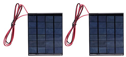 2 Stück Mini-Solarstrommodul-Panel 6 V, 2 W mit 100 cm Kabel, elektronisches Zubehör für Solar-Ladegerät, Landschaftsbeleuchtung