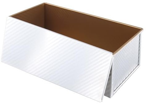 SINJEUN Toastbrot Backform, 1000g Brotbackform mit Deckel, 34 x 13,5 x 12 cm Brot Kastenform Silber zum Backen von Toast, Kuchen, 2.2lb