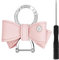 Beebeecraft Portachiavi con Fiocco in Similpelle Rosa Ciondolo per Borsa con Fiocco e Anello in Zirconia Cubica per Borsa Chiavi Dell'Auto Ciondolo Decorativo per Donna