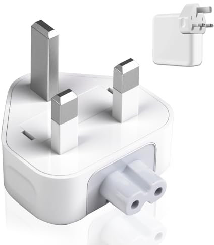 UK AC Adapter Wall Plug Power Travel Charger Compatible with All MacBooks USB-C 3 Pin Power Plug Duckhead 10 W and 12 W Charger Plug MagSafe & MagSafe 2 Power Adapters by TB