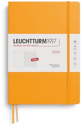LEUCHTTURM1917 372645 Wochenkalender & Notizbuch Composition (B5) 2026, Rising Sun, Englisch