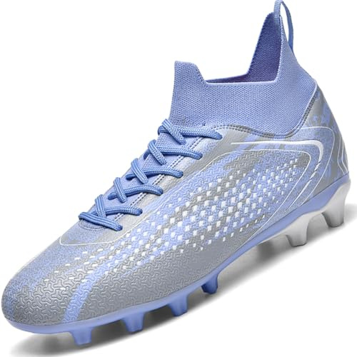 situkeke Botas de Fútbol Hombre Zapatos de Fútbol Tacos de Fútbol Adolescentes para Césped con Clavos Niño para Entrenamiento,Purple,EU38