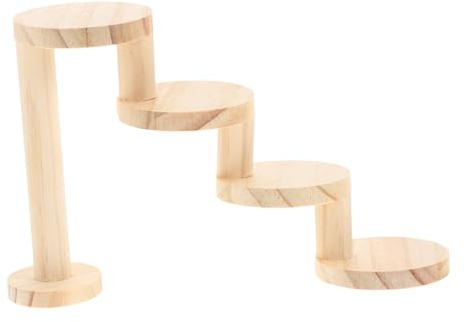 Abaodam Vierstufiges Holz Hamsterleiterspielzeug für Kleine Haustiere