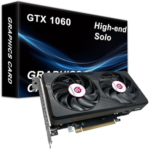 GPVHOSO GTX 1060 6GB Scheda Grafica GDDR5 8K, | Tarjeta Gráfica Support Direct X12 PCle3.016, doppia ventola di raffreddamento, HDMI + 2 DP nero