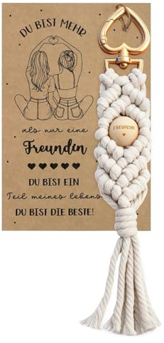Freundin Geschenk Freundin Schlüsselanhänger mit Karte, Geschenk Beste Freundin Geburtstag, Geburtstag Weihnachten Neujahr Geschenk Glücksbringer für Beste Freundin