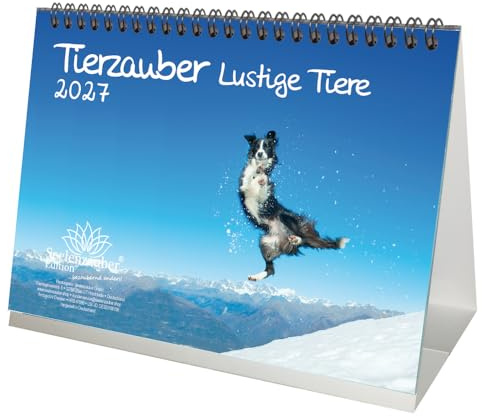 Tierzauber Lustige Tiere DIN A5 Tischkalender für 2027 Lustige Momente mit Tieren - Seelenzauber