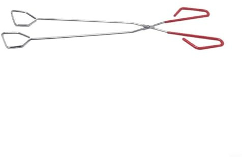 FUBESK Pinzas para barbacoa de mango largo de 38 cm de acero inoxidable para voltear alimentos seguros en fiestas al aire libre y bufés